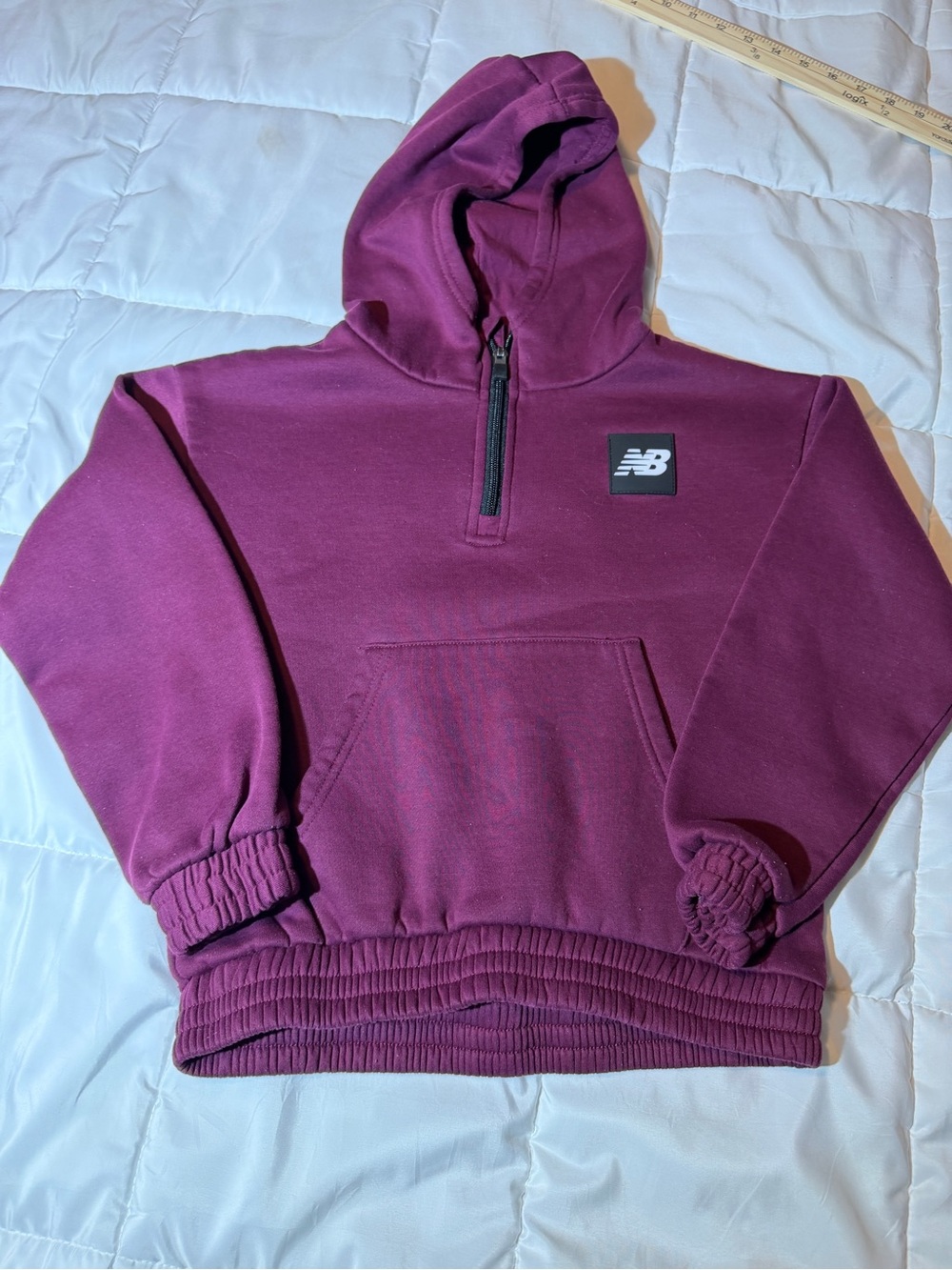 New Balance Kids Burgundy Quarter Zip Hoodie Size M 10/12